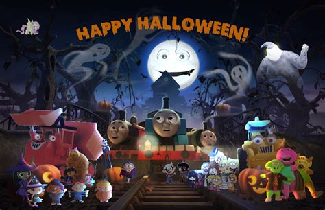 Barney and his friends celebrating Halloween by JamesMuchtastic on DeviantArt