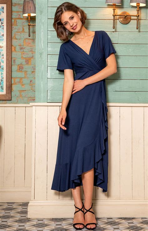 Waterfall Dress Navy - Evening Dresses, Occasion Wear and Wedding Dresses by Alie Street.