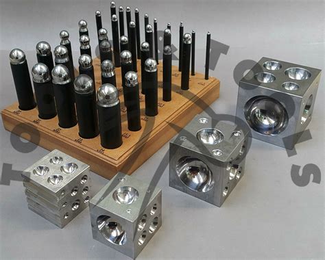 36 x DAPPING STEEL PUNCH SET + 2", 2.5", 3" STEEL & 2 IN 1 BLOCK ...