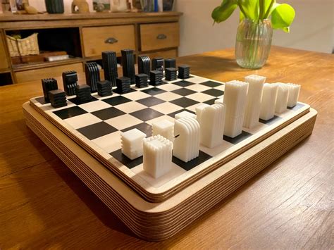 Bauhaus Inspired Minimalist Modern Chess Set 3D Print Model | lupon.gov.ph