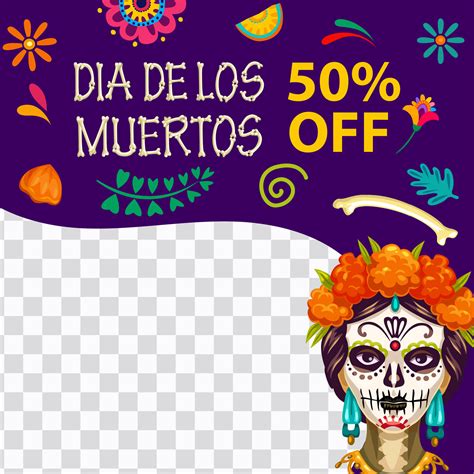 Day of Dead holiday sale banner, Catrina character 29694217 Vector Art at Vecteezy