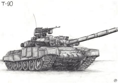 [Drawing] T-90 Main Battle Tank by MikePrivalis on DeviantArt