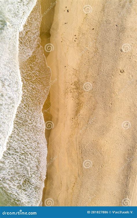 Aerial View of Tropical Sandy Beach and Ocean. Copy Space Stock Photo ...