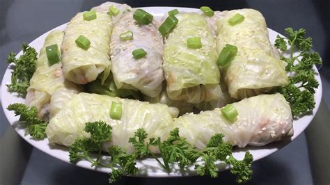 KOREAN CABBAGE ROLLS WITH CHEESE - YouTube