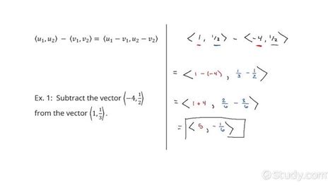 How to Subtract Vectors Given Two Vectors in Component Form | Geometry | Study.com