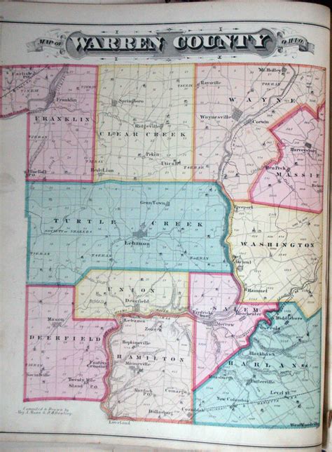 Combination Atlas Map of Warren County, Ohio - High Ridge Books, Inc.