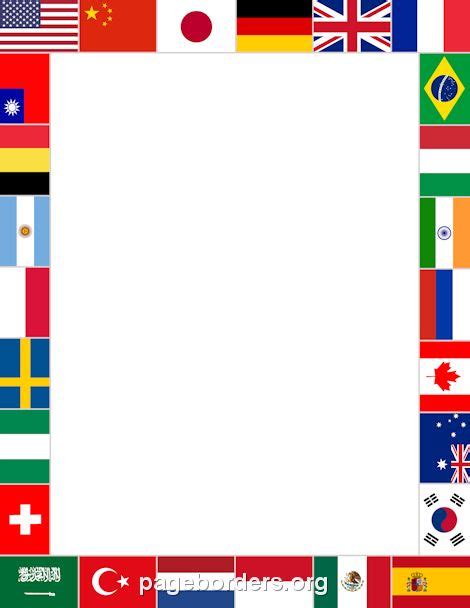 World Flags Border: Clip Art, Page Border, and Vector Graphics | Flags of the world, Clip art ...