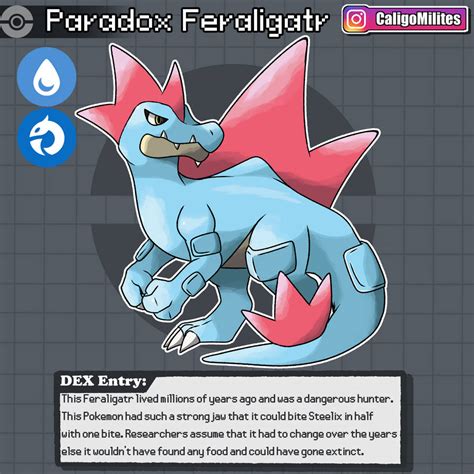 Paradox Feraligatr Pokemon Fakemon by CaligoMilites on DeviantArt