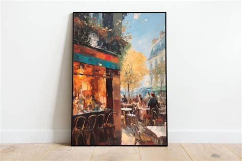 Parisian Café Vintage Oil-painting Paris Cafe Painting French Cafe ...