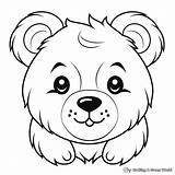 Bear Face Coloring Pages  Free & Printable sketch template