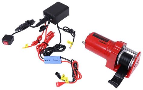 Replacement Single Speed Electric Winch w/ In-Cab Switch for SnowBear Personal and UTV Snowplows ...