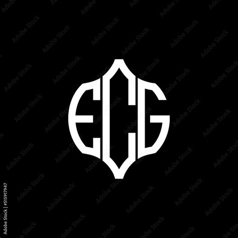 ECG letter logo. ECG best black background vector image. ECG Monogram ...