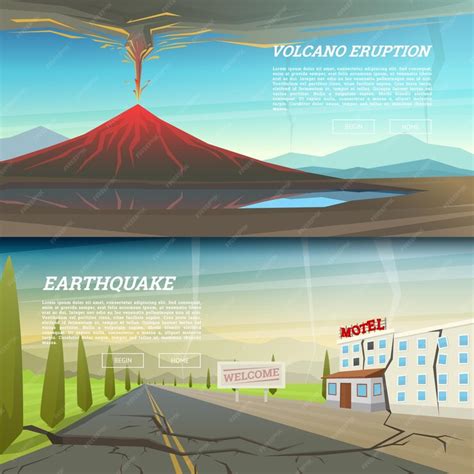 Premium Vector | A poster for a volcano which is called volcano.