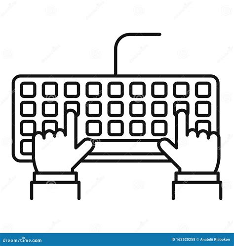 Keyboard Typing Icon, Outline Style Stock Vector - Illustration of ...