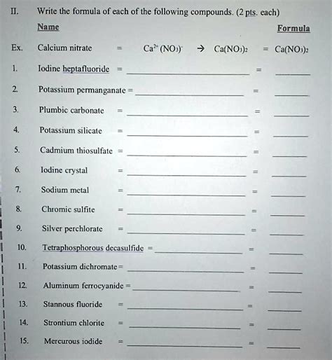 SOLVED: Write the formula of each of the following compounds (2 pts ...