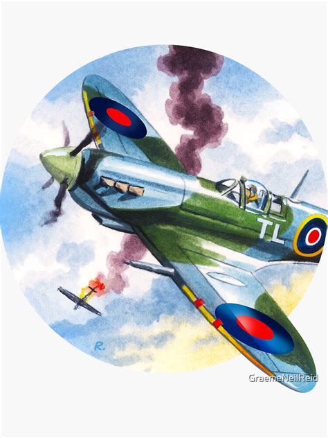 "WW2 RAF Spitfire Dogfight" Sticker for Sale by GraemeNeilReid | Redbubble