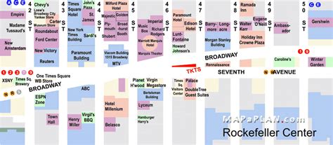 New York top tourist attractions map - Times Square plan with places of ...