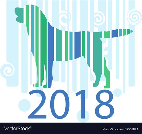 Year dog new year card Royalty Free Vector Image