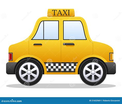 Cartoon Yellow Taxi Car stock vector. Illustration of taxicab - 21652969