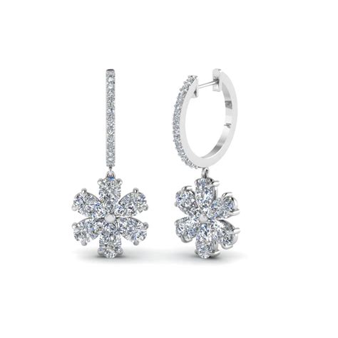 Beautiful Diamond Flower Earrings | Fascinating Diamonds