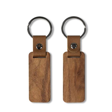 PU+Wood Suite For Laser Engraving keychain - Chinese Warehouse