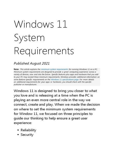 Windows 11 System Requirements | PDF | Windows 10 | Microsoft Windows