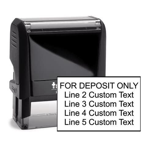 Custom 5 Line For Deposit Only Stamp - Simply Stamps