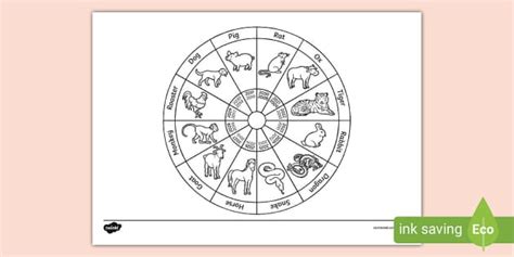 FREE! - Chinese Zodiac Wheel Colouring Sheet - Colouring Pages