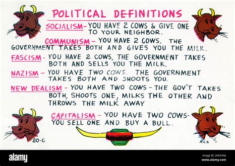 Comic Postcard - Political Definitions using cows - Socialism ...