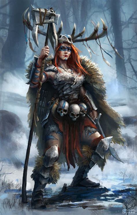 Digital Painting Inspiration #013 | Fantasy female warrior, Barbarian ...