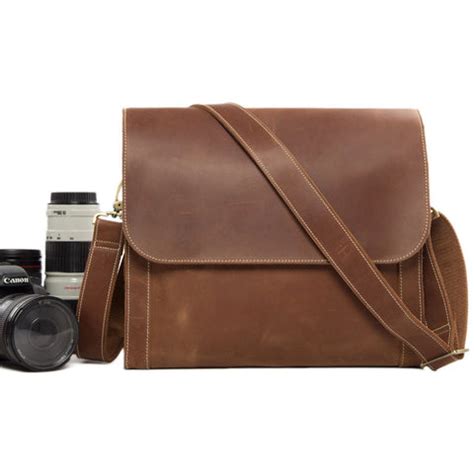 Genuine Leather DSLR Camera Bag Leather Briefcase Leather Camera Bag F ...