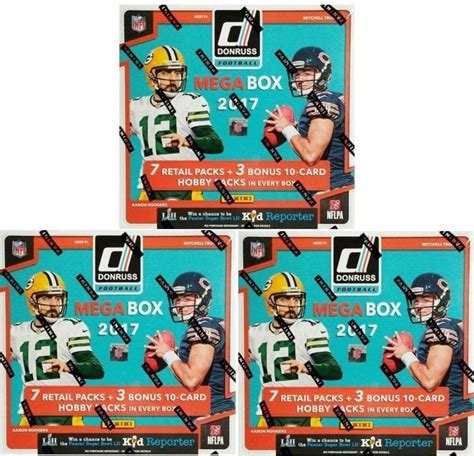 2017 Panini Donruss Football Mega Box (Lot of 3) | Football card packs, Football cards, Baseball ...