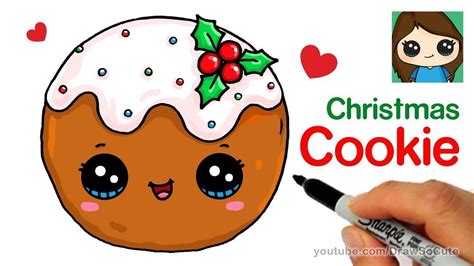 Christmas Cake Easy Drawing http://www.geburtstagstorte1.net/christmas-cake-easy-drawing/ | Cute ...