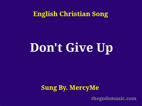 Don’t Give Up Song Lyrics