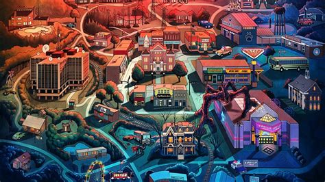 Stranger Things: First Official Map of Hawkins Revealed - IGN