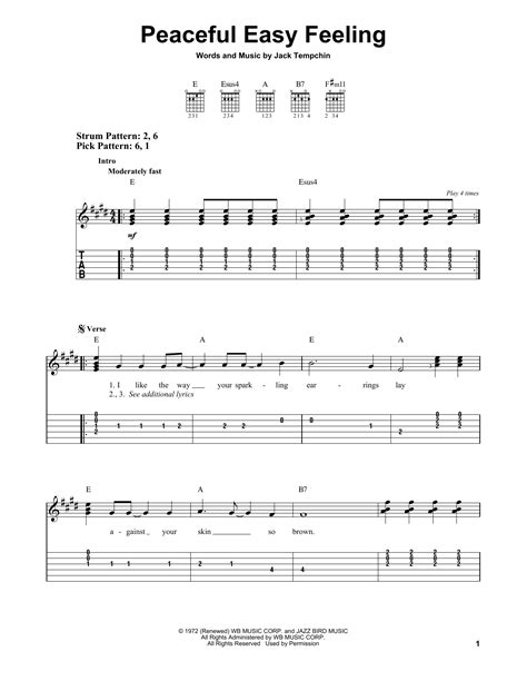 Peaceful Easy Feeling by Eagles - Easy Guitar Tab - Guitar Instructor