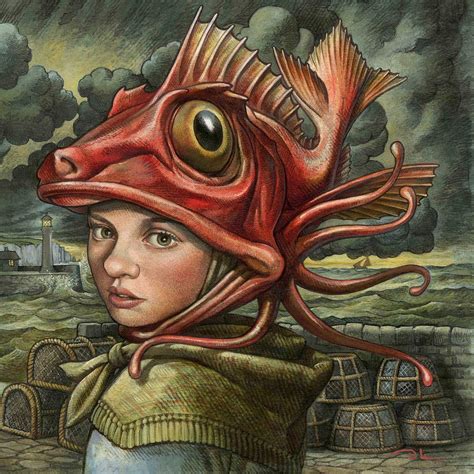 THE YOUNG FISHWIFE BY DAVID LAWRENCE | Surrealism painting, Painting ...