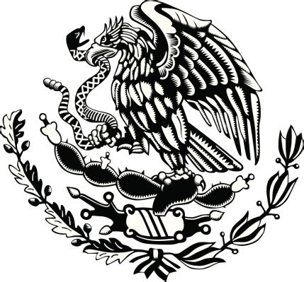 Ilustración de Blanco Y Negro México Escudo De Armas Tallado Estilo y ...