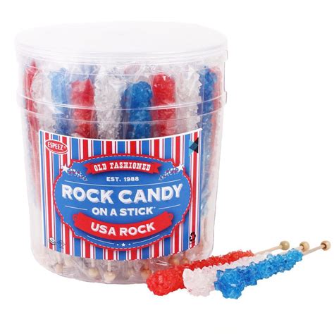 Extra Large Rock Candy Sticks: 48 Red - White - Blue Rock Candy Sticks ...