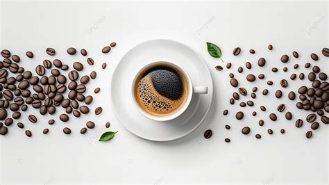 Coffee Beans Coffee Leaves Simple Background, Coffee Beans, Coffee, Leaf Background Image And ...