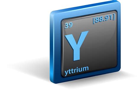 Yttrium chemical element. Chemical symbol with atomic number and atomic ...