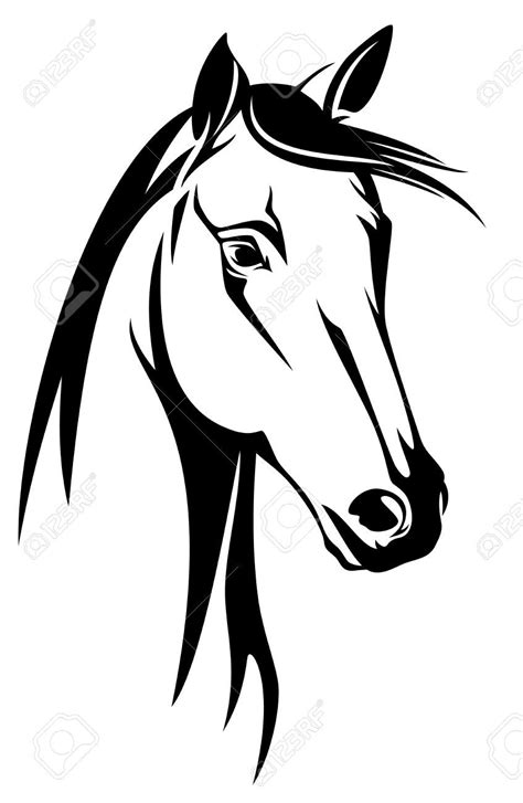 horse head black and white design | Horse head drawing, Black and white drawing, Silhouette art