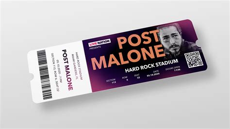 Post Malone Concert Ticket on Behance