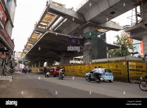 Hyderabad Metro Rail under construction Stock Photo - Alamy