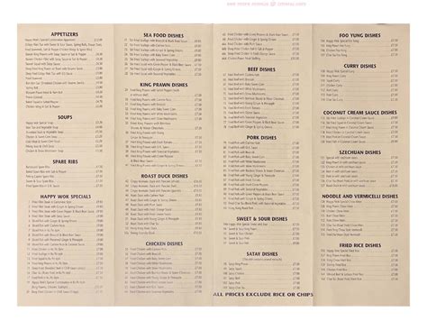 Menu at Happy Wok Cantonese fast food, Tadcaster