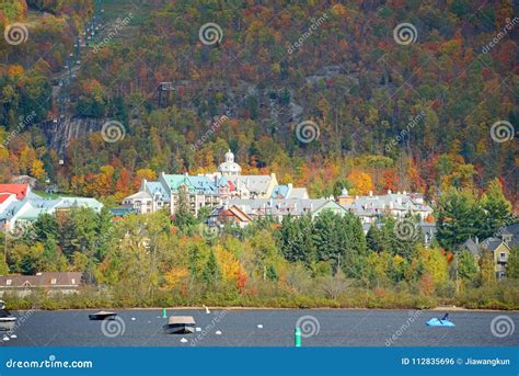 Mont Tremblant with Fall Foliage, Quebec, Canada Editorial Photo - Image of downtown, mountain ...