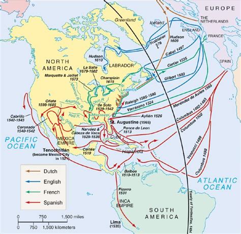 European exploration of North America | World history teaching, Explorer map, Ap us history