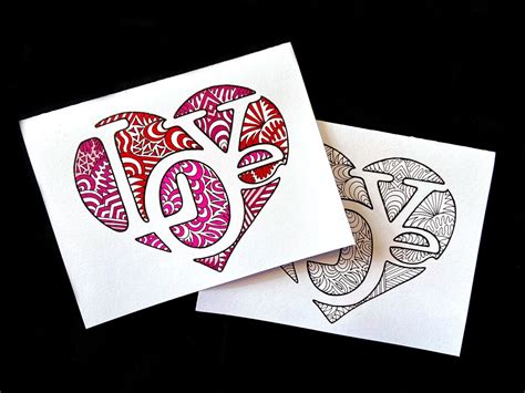 Love Heart Card Valentine's Day Greeting Card - Etsy