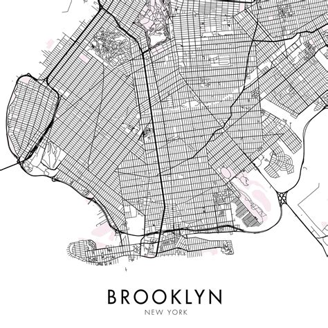 Brooklyn New York City Map Print Wall Art Print at Home | Etsy