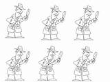 Cartoon Detective Coloring Picture By Stevens Social Studies  TPT sketch template